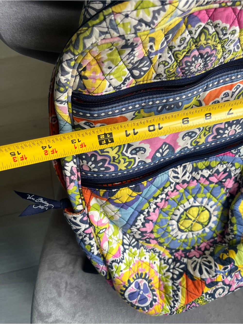 Quilted Multi-Color Floral Backpack - Picture 8 of 8